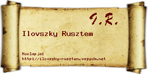 Ilovszky Rusztem névjegykártya